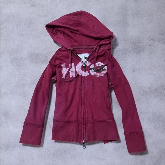 Hollister Tops - Hollister vintage double zipped quarter sleeve hoodie